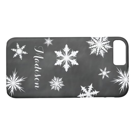 Chalkboard Monogram iPhone 7 Coque (Dos (Horizontal))