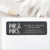 Chalkboard Mr & Mrs Retouradreslabels Etiket (Insitu)