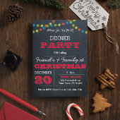 Chalkboard Multi Lights Red Holiday Invitation