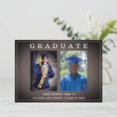 Chalkboard Multi-Photo Afstuderen Kaart (Staand voorkant)