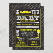 Chalkboard Mustache Baby shower des invitations (Devant / Derrière)