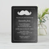 Chalkboard Mustache Boy Baby shower Kaart (Staand voorkant)