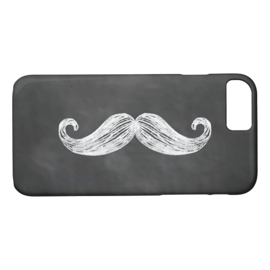 Chalkboard Mustache iPhone 7 Coque (Dos (Horizontal))
