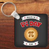 Chalkboard Nationale Pi Dag, 14 maart Sleutelhanger (Voorkant)