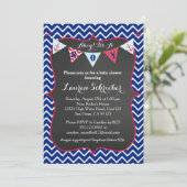 Chalkboard Nautical Baby Boy Shower Uitnodiging (Staand voorkant)