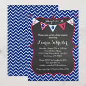 Chalkboard Nautical Baby Boy Shower Uitnodiging (Voorkant / Achterkant)