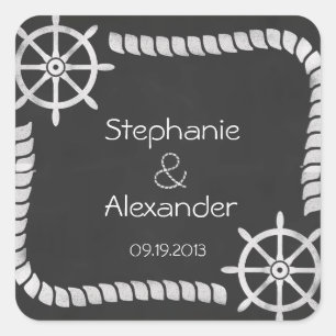 Chalkboard Nautique Mariage Favoriser Stickers