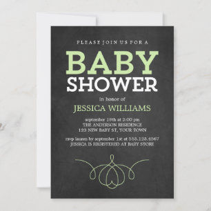 Chalkboard neutraal geslacht Baby shower Kaart
