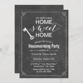 Chalkboard New Home Sweet Home Housewarming Party Kaart (Voorkant / Achterkant)
