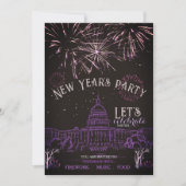 Chalkboard New Year's Party Invitation | Purple  (Devant)