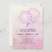 Chalkboard New Year's Party Invitation | Purple Kaart (Achterkant)