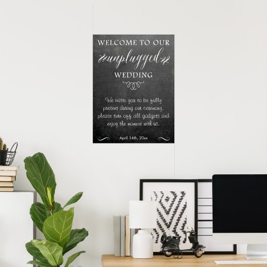 Chalkboard niet-plugged bruiloft poster (Thuiskantoor)