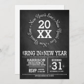 Chalkboard nieuwjaarsfeest kaart (Voorkant / Achterkant)