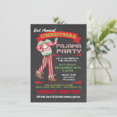 Chalkboard Noël Pyjama fêtes Invitations (Debout devant)