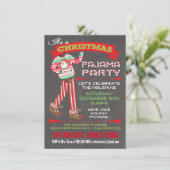 Chalkboard Noël Pyjama fêtes Invitations (Debout devant)