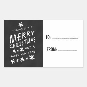 CHALKBOARD NOËL VACANCES CADEAUX ÉTIQUETTES