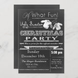 Chalkboard Noël Vilain pull fête Invitation<br><div class="desc">Fun Chalkboard Noël Tackater Soirée de fête Invitations</div>