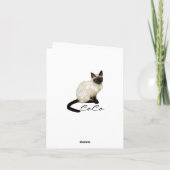 Chalkboard Notecard met geschilderde Siamese kat Kaart (Achterkant)