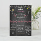 Chalkboard Nurse Afstuderen Kaart (Staand voorkant)