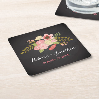 Chalkboard Onderzetters voor botanisch bloemenpapi