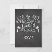 Chalkboard Onze Strand Bruiloft Matching RSVP Reag (Voorkant)