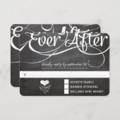 Chalkboard ooit na Initialen Typografie RSVP (Voorkant / Achterkant)