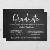Chalkboard Open House Afstuderen Script Kaart (Voorkant / Achterkant)