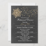 Chalkboard or Rehearsal Dîner invitation<br><div class="desc">Chalkboard or Snowflakes Confetti Festive Reproduction hivernale Dîner invitation pour les mariages hivernaux</div>