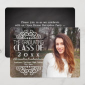 Chalkboard Overlay High School Photo Afstuderen Kaart (Voorkant / Achterkant)