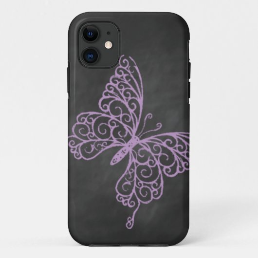 Chalkboard Paarse Butterfly iPhone 5 Hoesje-Mate I Case-Mate iPhone Case (Achterkant)
