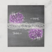 Chalkboard Paarse Heart Leaf Tree Wedding (Buitenkant ongevouwen)