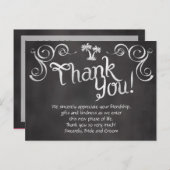 Chalkboard Palm Tree Beach bruiloft dank u Briefkaart (Voorkant / Achterkant)