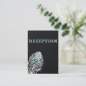 Chalkboard paon mariage réception invitation (Debout devant)