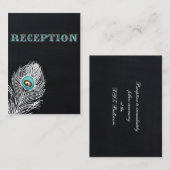Chalkboard paon mariage réception invitation (Devant / Derrière)