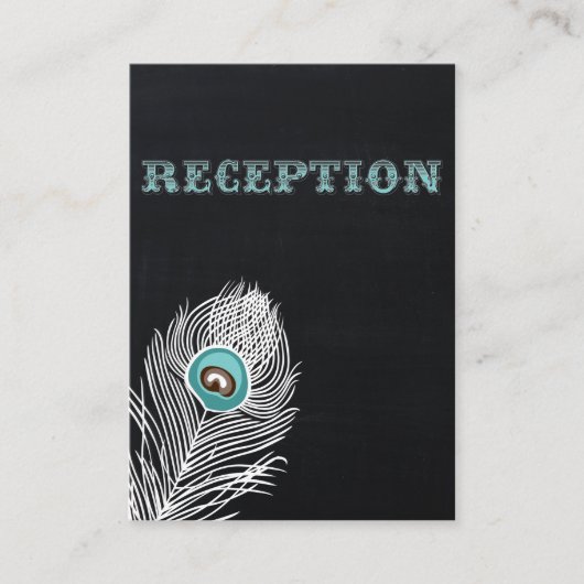 Chalkboard paon mariage réception invitation (Devant)