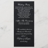 Chalkboard paon programmes de mariage durée du thé (Dos)