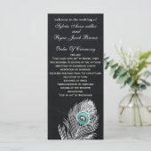 Chalkboard paon programmes de mariage durée du thé (Debout devant)