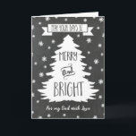 Chalkboard Papa Joyeuse carte de Noël<br><div class="desc">Joyeuse carte de voeux de Noël pour votre père avec motif de tableau noir rustique,  arbre de Noël et flocons de neige. Souhaitez bien à votre père cette saison de vacances avec cette carte de voeux élégante.</div>