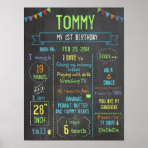 Chalkboard Party gepersonaliseerde boycot poster