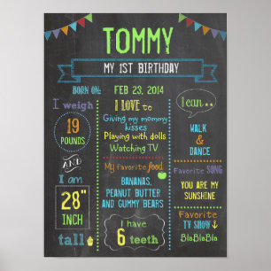Chalkboard Party gepersonaliseerde boycot poster