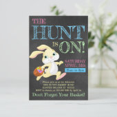 Chalkboard Pastel Bunny Rabbit Easter Hunt Kaart (Staand voorkant)