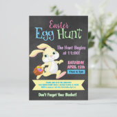 Chalkboard Pastel Bunny Rabbit Easter Hunt Kaart (Staand voorkant)