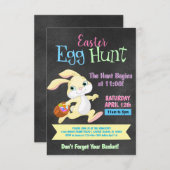 Chalkboard Pastel Bunny Rabbit Easter Hunt Kaart (Voorkant / Achterkant)
