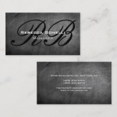 Chalkboard Pattern Monogram Manager Visitekaartje (Voorkant / Achterkant)