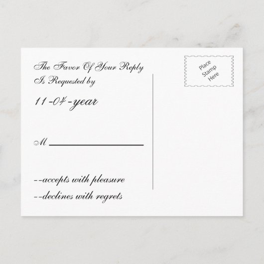 Chalkboard pauock bruiloft rsvp Uitnodiging Briefkaart (Achterkant)