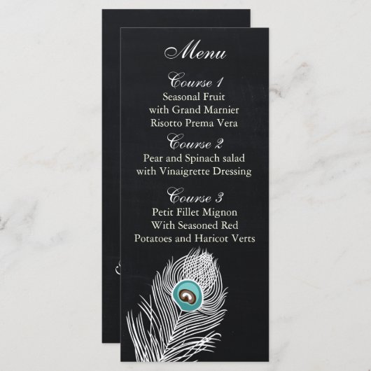 Chalkboard-pauwgumkaarten voor vreedzame bruiloft Menu (Voorkant / Achterkant)