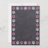 Chalkboard Paw Drukt roze Baby shower Kaart (Achterkant)