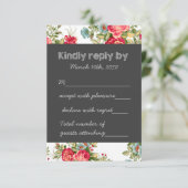Chalkboard Pays Chintz Mariage RSVP (Debout devant)