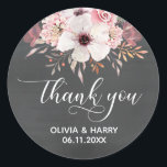 Chalkboard Pays Mariage Floral Favoriser Stickers<br><div class="desc">Chalkboard Pays Mariage Floral Favoriser Stickers. Ajoutez facilement vos noms et votre date personnalisés.</div>