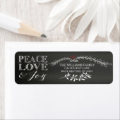 Chalkboard Peace Love Joy Holiday Etiket (Insitu)